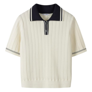 polo neck white tshirt