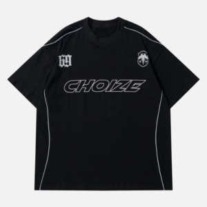 black over size round neck Tshirt