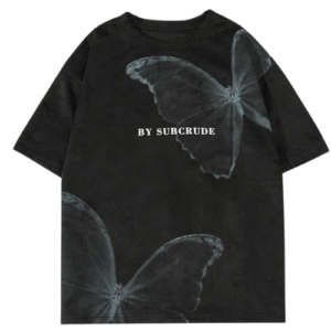 black Tshirt print over size Tshirt