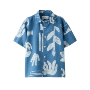 half sleeve over size print shirt